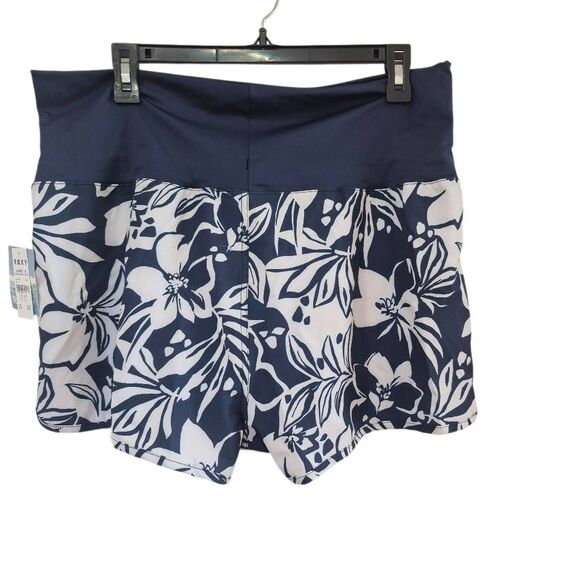 Roxy Women's White & Navy Floral Poly/Spandex Oceanside Endless Summer Boardshor - Picture 12 of 14